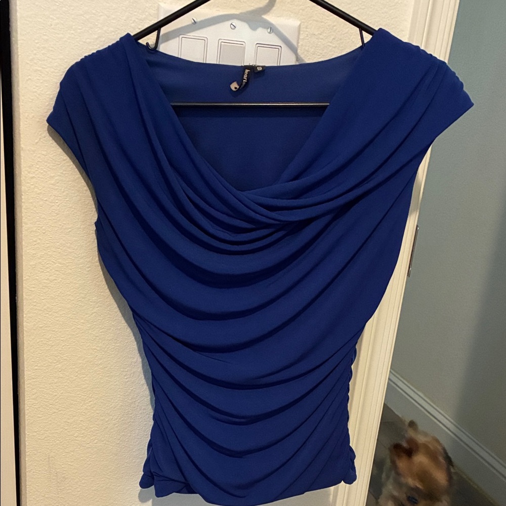 HeartSoul Royal Blue Drape Blouse
